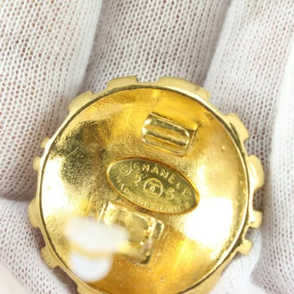 Chanel 24k Gold Plated 25 Collection Jumbo CC Logo Earrings 60ch825s